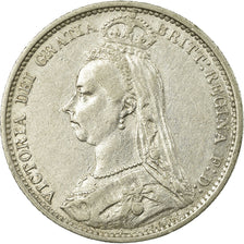 Coin, Great Britain, Victoria, 6 Pence, 1888, AU(50-53), Silver, KM:760
