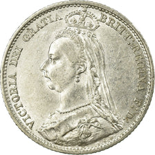 Coin, Great Britain, Victoria, 6 Pence, 1891, AU(50-53), Silver, KM:760