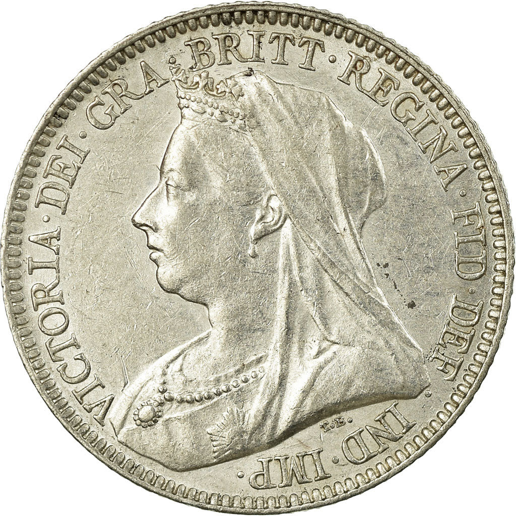 Coin, Great Britain, Victoria, 6 Pence, 1893, AU(50-53), Silver, KM:779