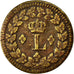 Munten, Frankrijk, Louis XVIII, Decime, 1814, Strasbourg, FR+, Bronze, KM:701