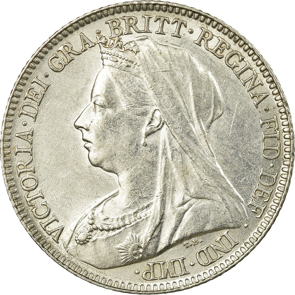Coin, Great Britain, Victoria, 6 Pence, 1895, EF(40-45), Silver, KM:779