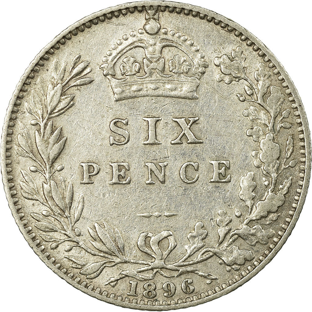 Coin, Great Britain, Victoria, 6 Pence, 1896, EF(40-45), Silver, KM:779