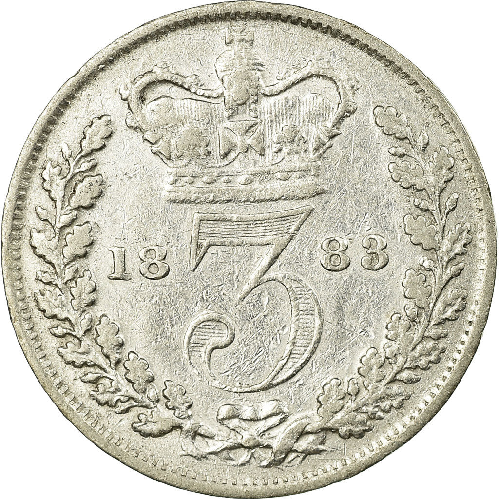 Coin, Great Britain, Victoria, 3 Pence, 1883, EF(40-45), Silver, KM:730