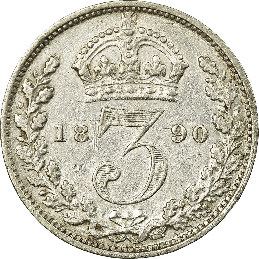 Coin, Great Britain, Victoria, 3 Pence, 1890, EF(40-45), Silver, KM:758