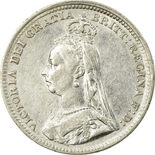 Coin, Great Britain, Victoria, 3 Pence, 1891, AU(50-53), Silver, KM:758