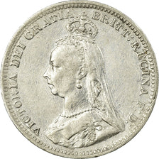 Coin, Great Britain, Victoria, 3 Pence, 1893, AU(50-53), Silver, KM:758