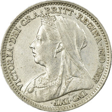 Coin, Great Britain, Victoria, 3 Pence, 1896, AU(50-53), Silver, KM:777