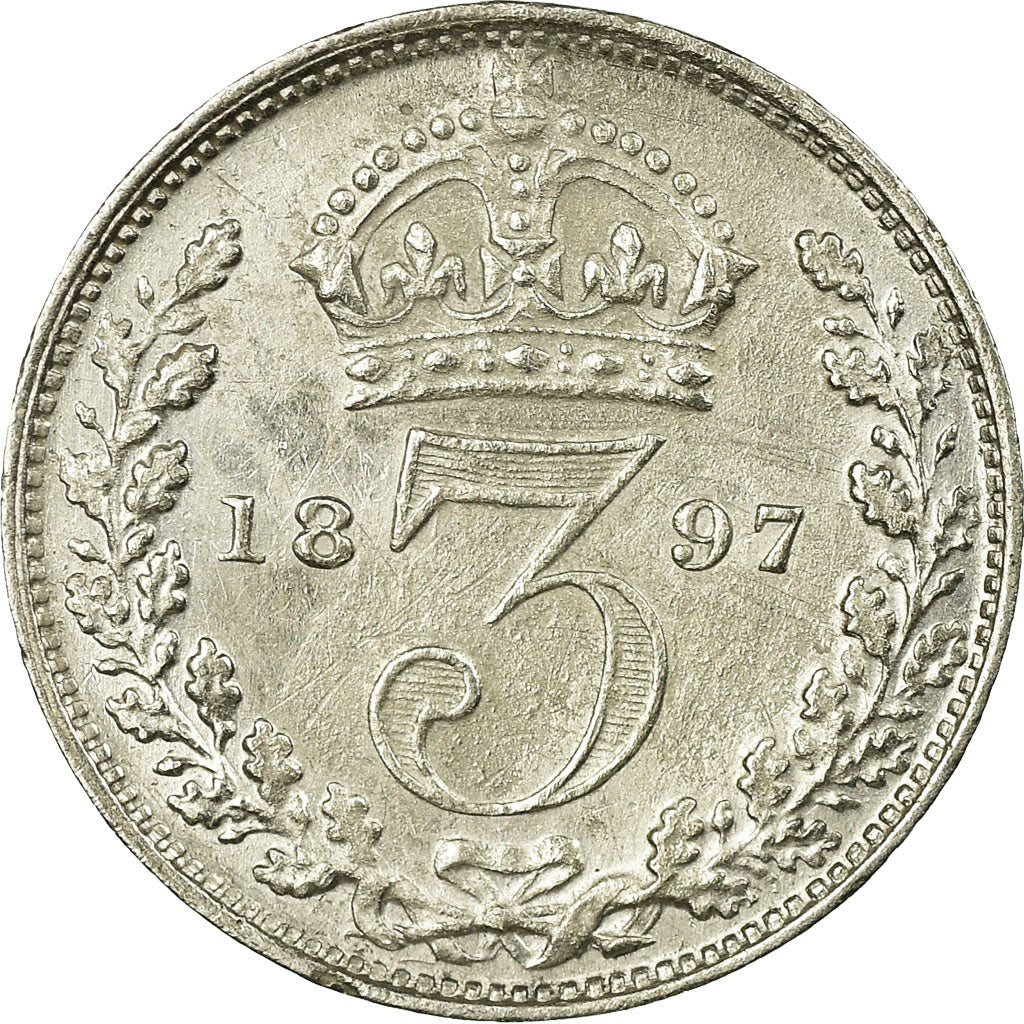 Coin, Great Britain, Victoria, 3 Pence, 1897, EF(40-45), Silver, KM:777