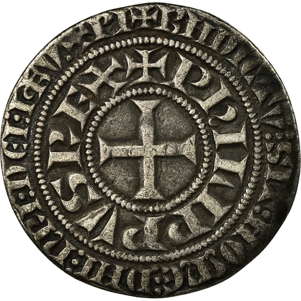 Moneta, Francja, Philip IV, Gros Tournois, EF(40-45), Srebro, Duplessy:213