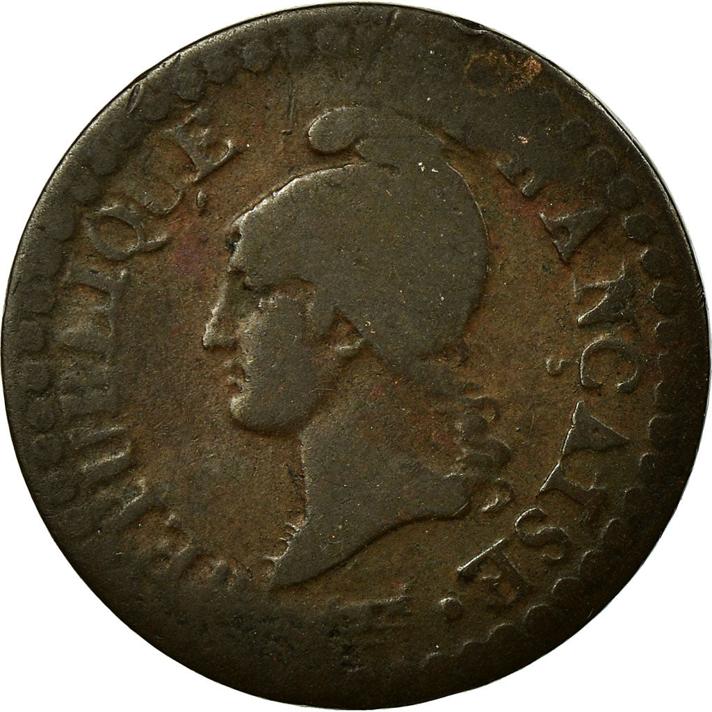 Moneta, Francia, Dupré, Centime, An 8 (1800), Paris, MB, Bronzo, KM:646