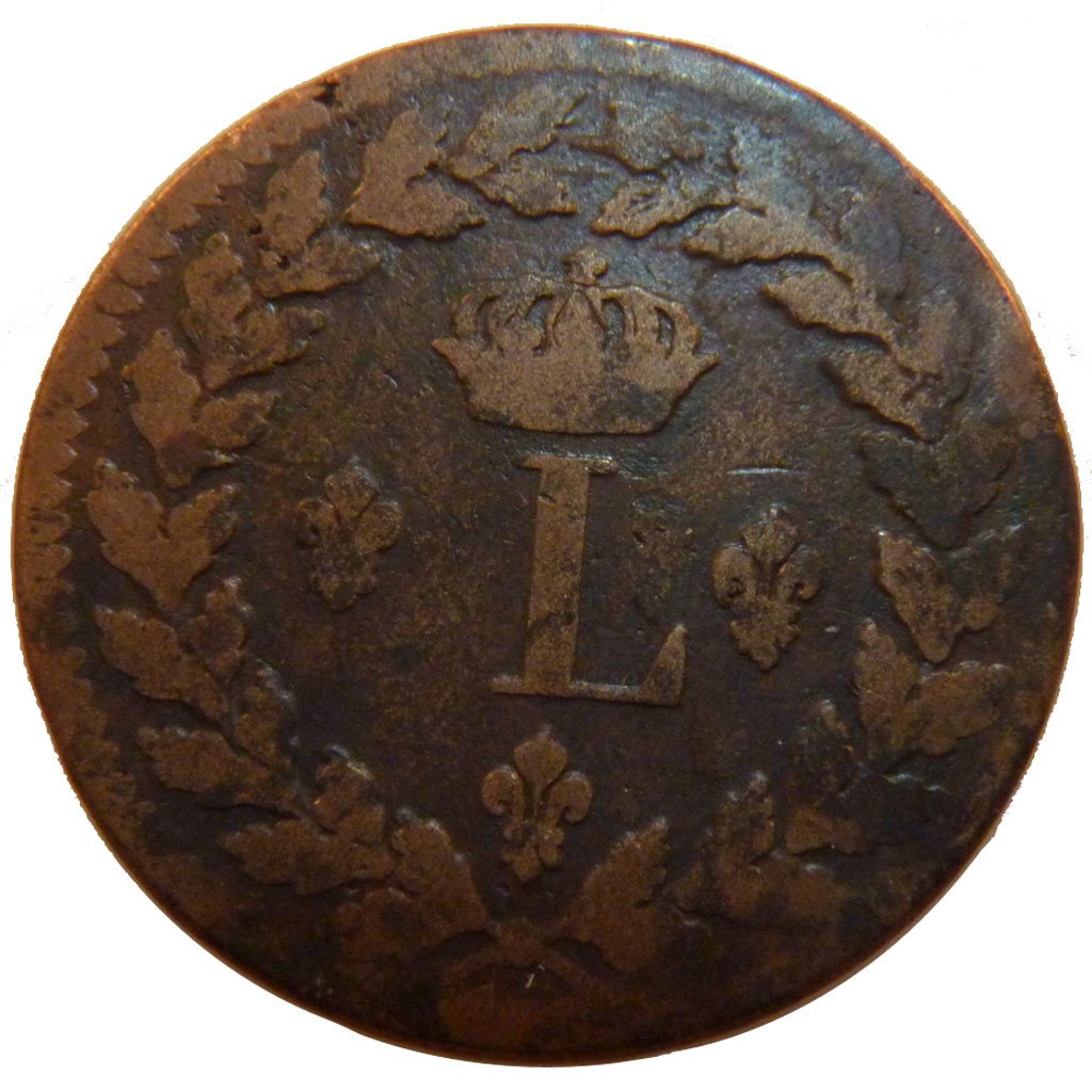 FRANCE, Louis XVIII, Decime, 1815, Strasbourg, KM #701, VF(20-25), Bronze,...