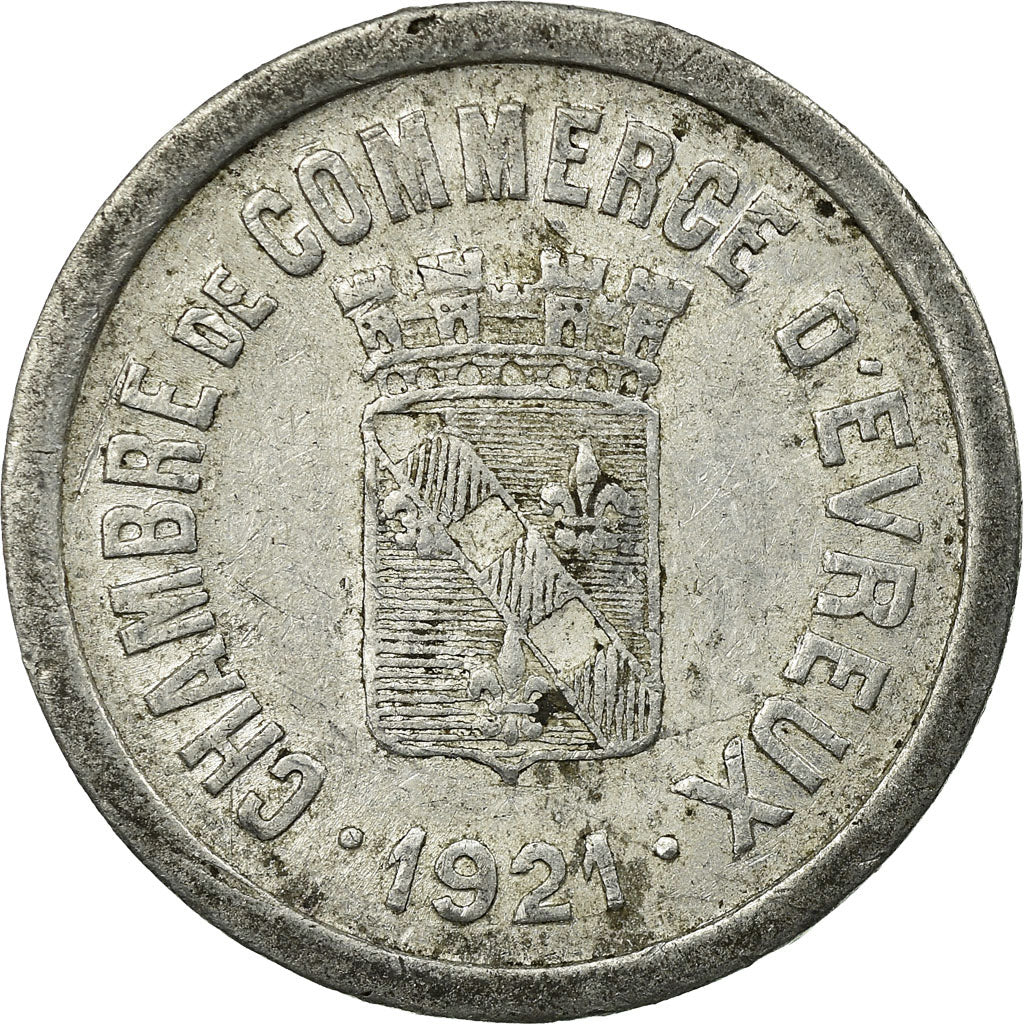 Coin, France, Chambre de Commerce, Evreux, 10 Centimes, 1921, EF(40-45)
