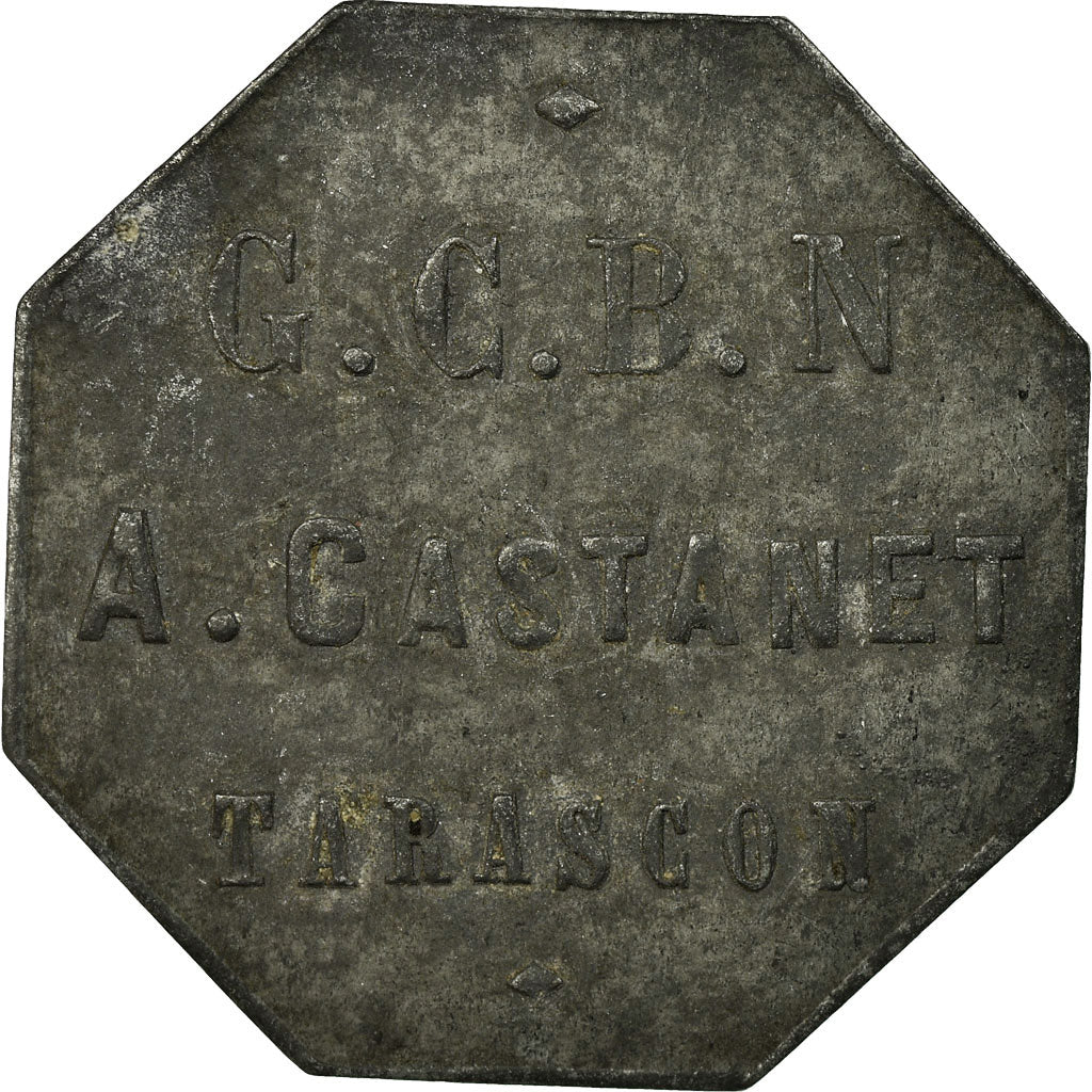 Coin, France, G.C.B.N, A. CASTANET, Tarascon, 10 Centimes, EF(40-45), Zinc