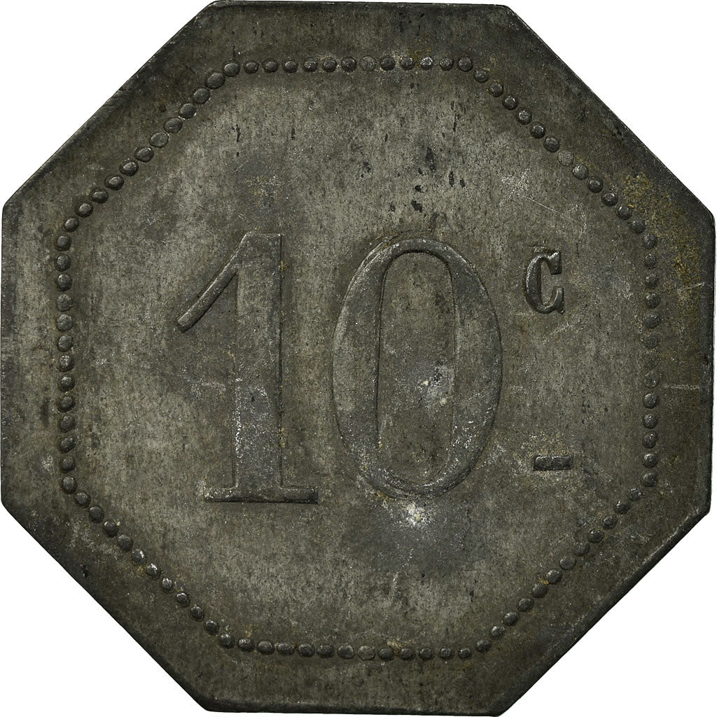 Coin, France, G.C.B.N, A. CASTANET, Tarascon, 10 Centimes, EF(40-45), Zinc