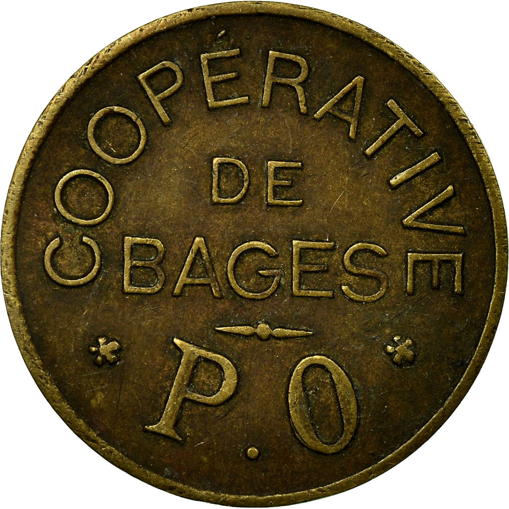 Coin, France, Coopérative, Bages, 5 Centimes, EF(40-45), Brass, Elie:10.1