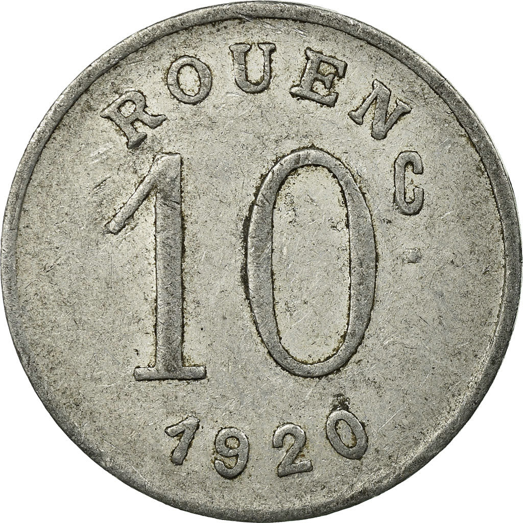 Coin, France, Ligue des Commerçants, Rouen, 10 Centimes, 1920, EF(40-45)