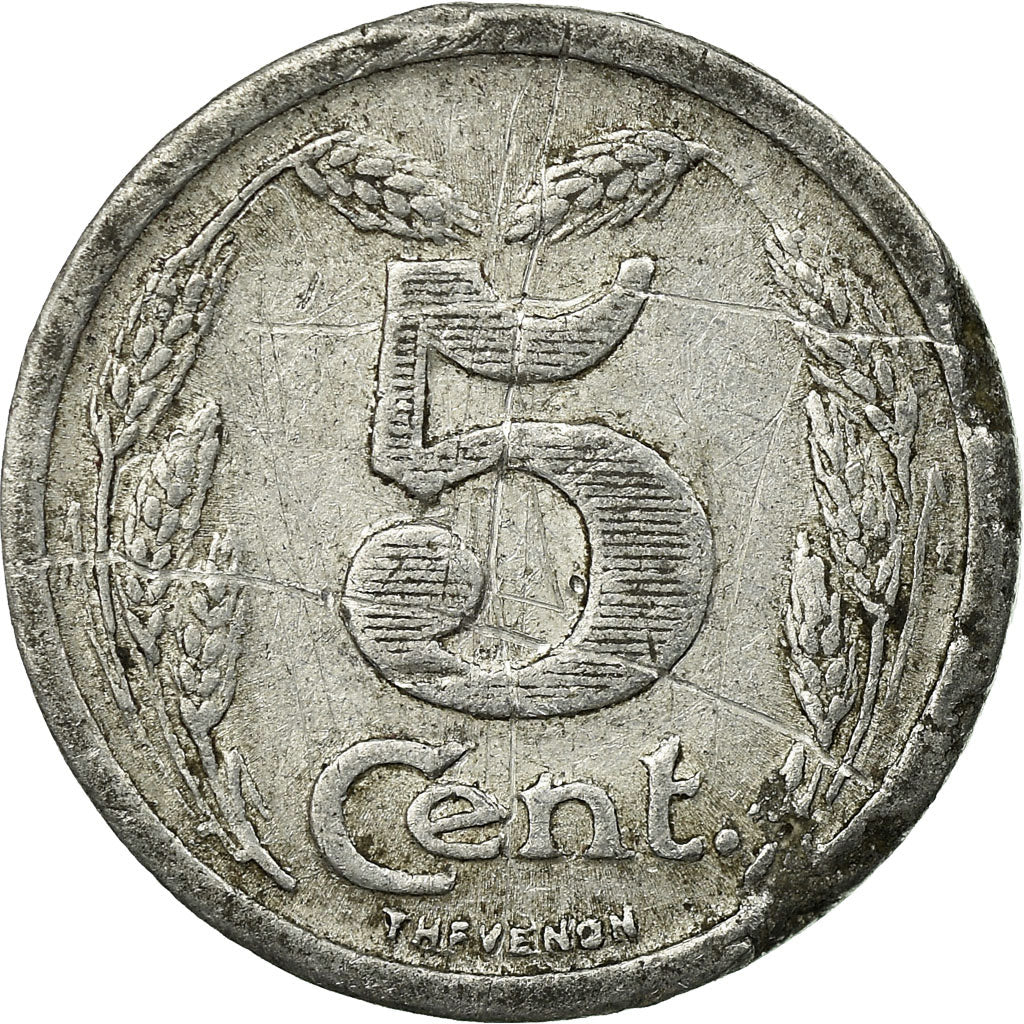 Moneta, Francja, Chambre de Commerce, Evreux, 5 Centimes, 1921, VF(20-25)