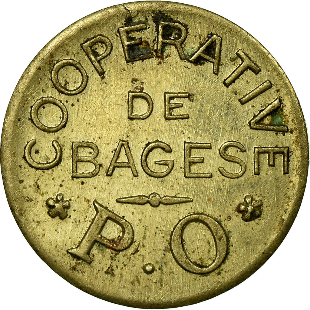 Coin, France, Coopérative, Bages, 50 Centimes, AU(50-53), Brass, Elie:10.4