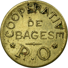 Coin, France, Coopérative, Bages, 50 Centimes, AU(50-53), Brass, Elie:10.4