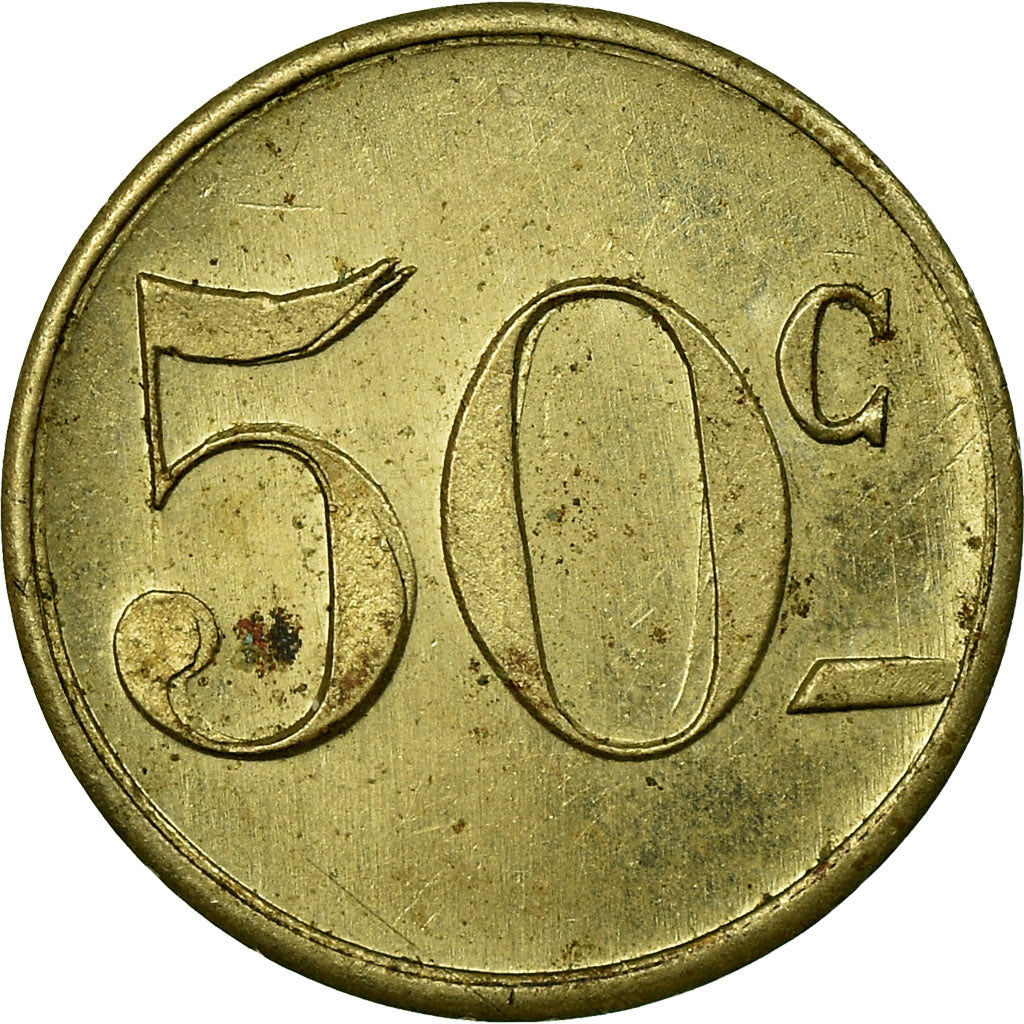 Coin, France, Coopérative, Bages, 50 Centimes, AU(50-53), Brass, Elie:10.4