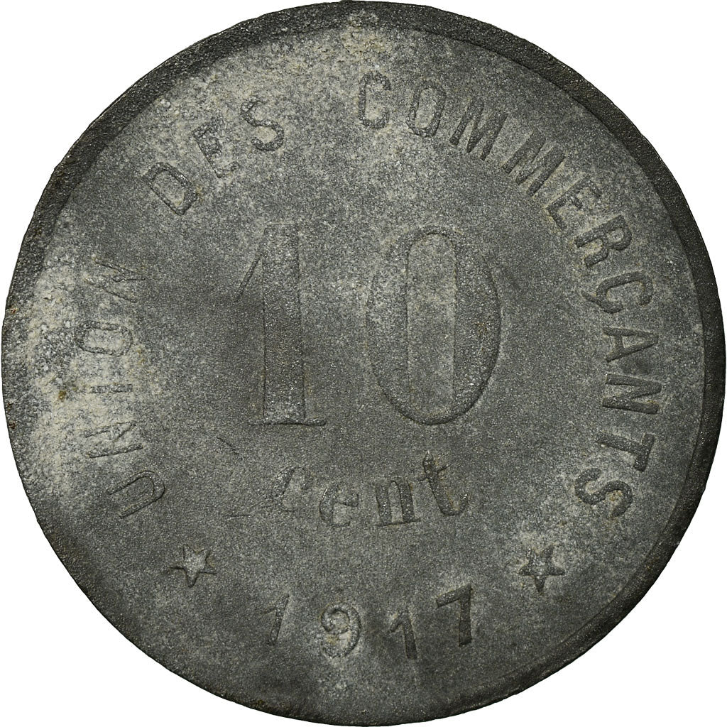 Coin, France, Union des Commerçants, Castelnaudary, 10 Centimes, 1917