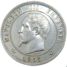 FRANCE, 10 Centimes, 1853, Lille, KM #M24a, AU(55-58), Silver, 30, Gadoury...