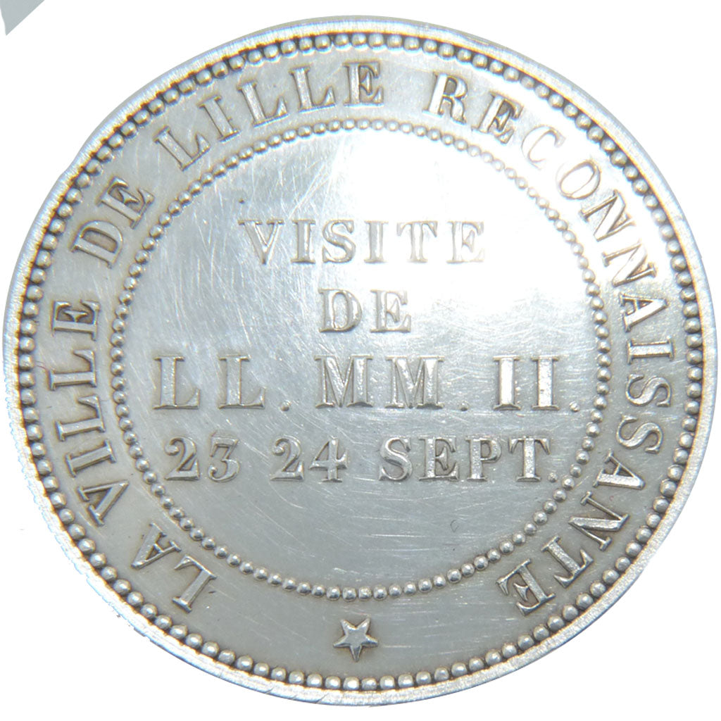 FRANCE, 10 Centimes, 1853, Lille, KM #M24a, AU(55-58), Silver, 30, Gadoury...