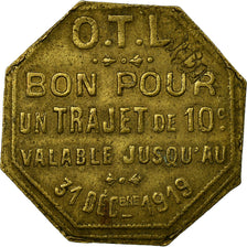 Coin, France, Omnibus Tramways de Lyon, Lyon, 10 Centimes, 1919, EF(40-45)