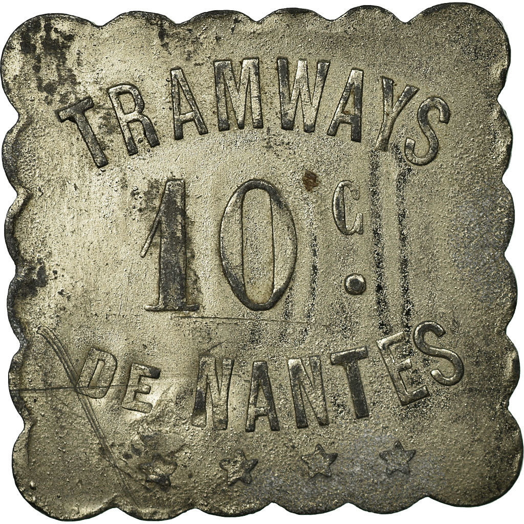 Coin, France, Tramways, Nantes, 10 Centimes, EF(40-45), Nickel plated zinc