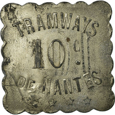 Coin, France, Tramways, Nantes, 10 Centimes, EF(40-45), Nickel plated zinc