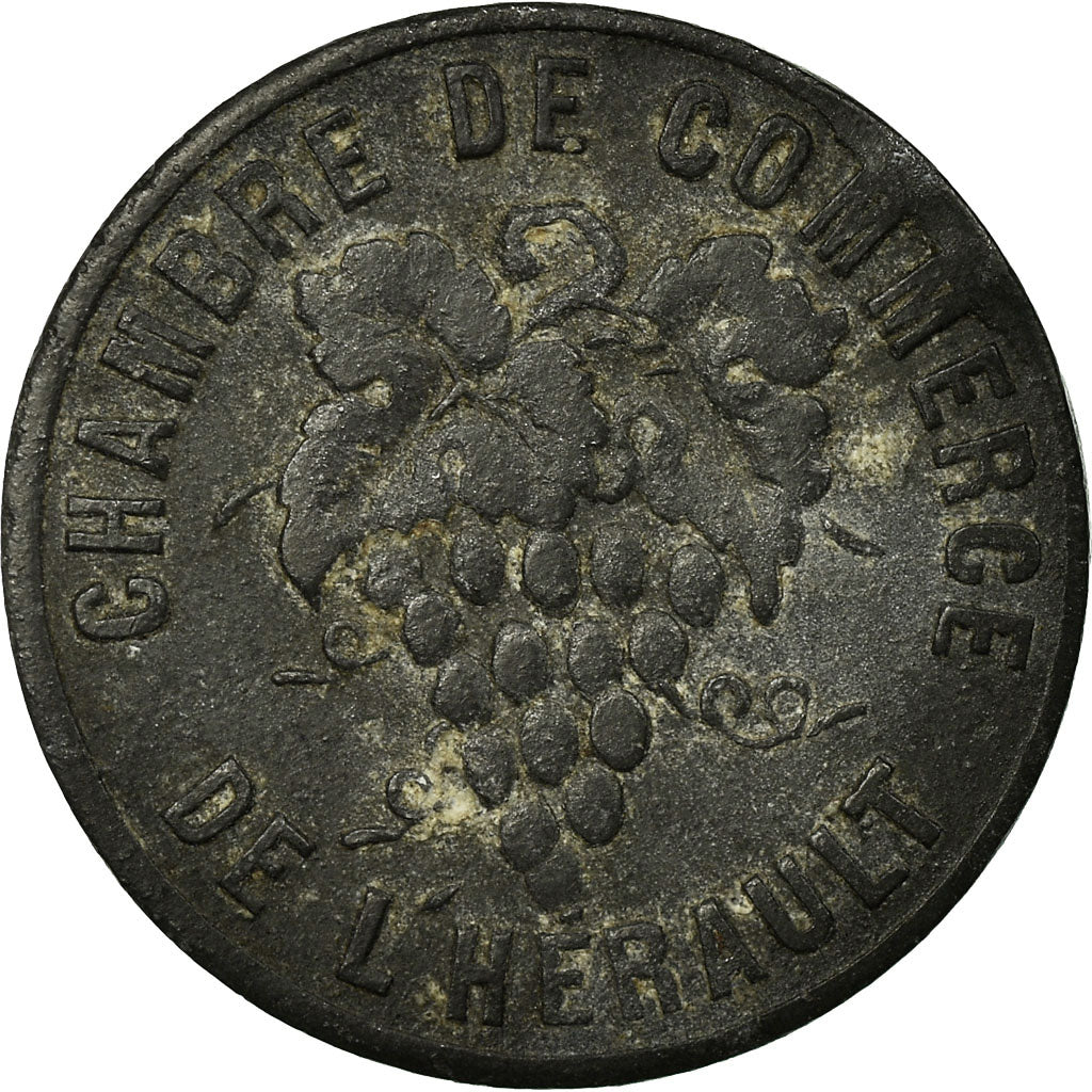 Monnaie, France, Chambre de Commerce de l'Hérault, 5 Centimes, TTB, Zinc