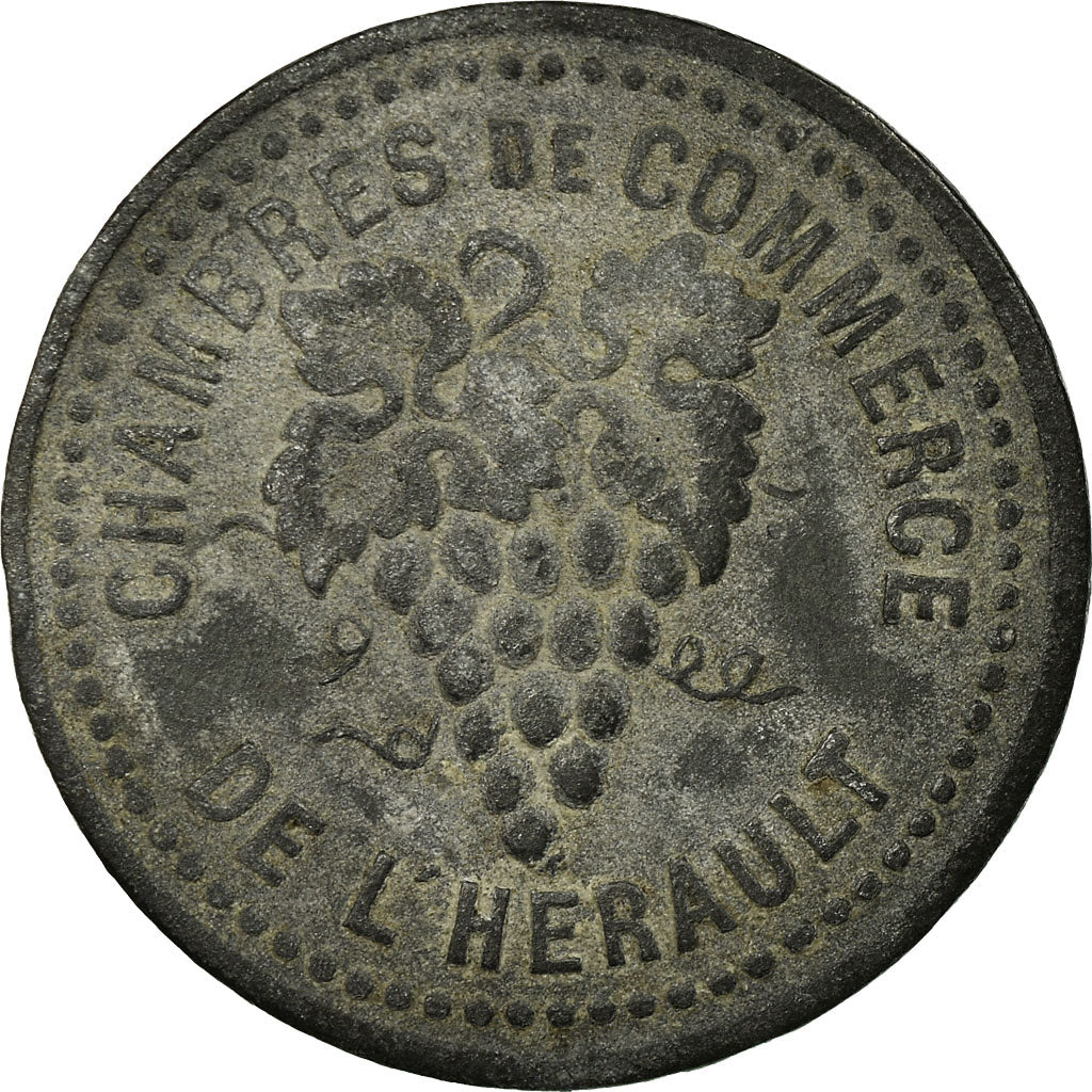 Coin, France, Chambres de Commerce de l'Hérault, 10 Centimes, EF(40-45), Zinc