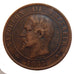 FRANCE, 10 Centimes, 1855, Strasbourg, EF(40-45), Bronze, Gadoury #248, 10.00