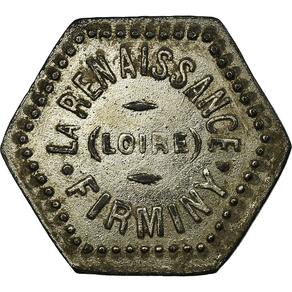 Moneta, Francja, La Renaissance, Firminy, 10 Centimes, AU(50-53), Nickel plated