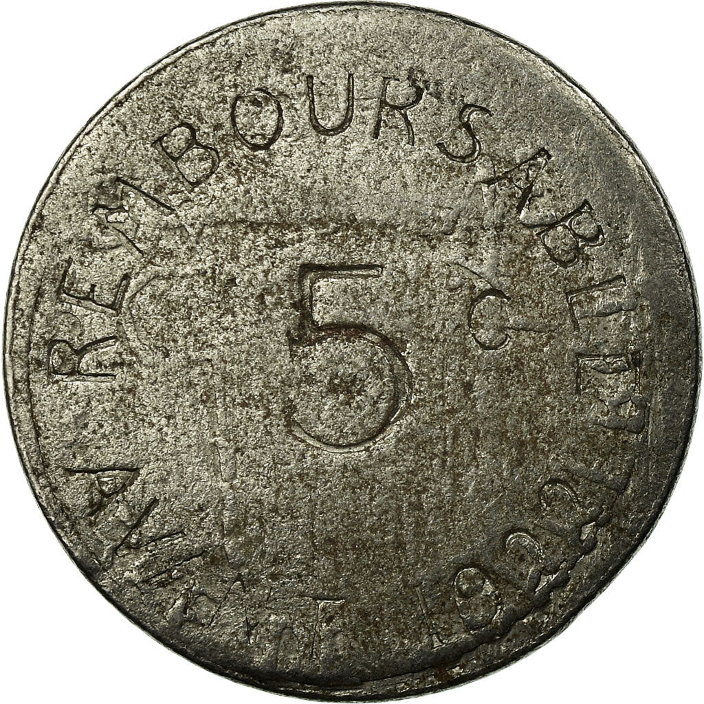 Moneta, Francia, Chambre de Commerce, Bayonne, 5 Centimes, 1917, MB+, Ferro