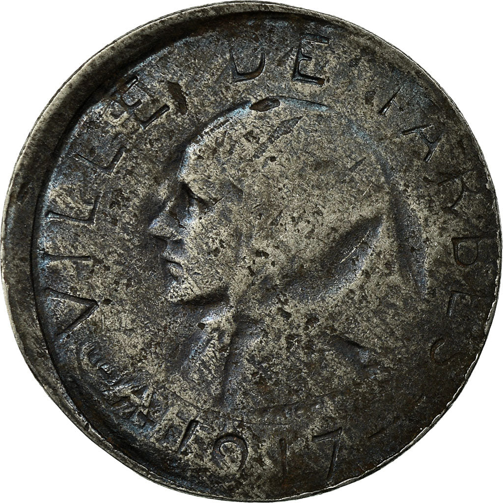 Coin, France, Ville de Tarbes, Tarbes, 5 Centimes, 1917, VF(30-35), Iron