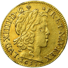 Moneta, Francia, Louis XIV, Louis d'or à la mèche longue, 1653, Paris, BB