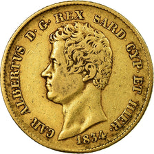 Coin, ITALIAN STATES, SARDINIA, Carlo Alberto, 20 Lire, 1834, Torino, EF(40-45)