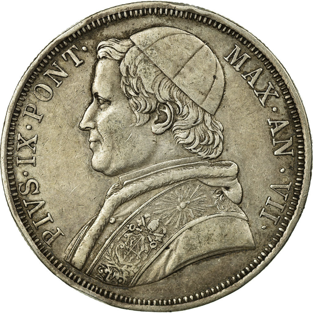 Moneta, STATI ITALIANI, PAPAL STATES, Pius IX, Scudo, 1853, Rome, BB, Argento