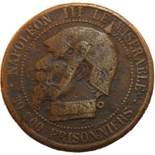 FRANCE, 5 Centimes, 1870, VF(30-35), Bronze, 6.90