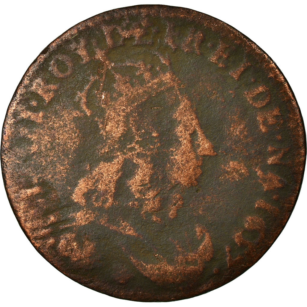 Monnaie, France, Louis XIV, Liard de France, 1657, Limoges, TB, Cuivre, C2G:116