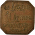 Monnaie, France, Boucheries Municipales, Roanne, 10 Centimes, TTB, Cuivre