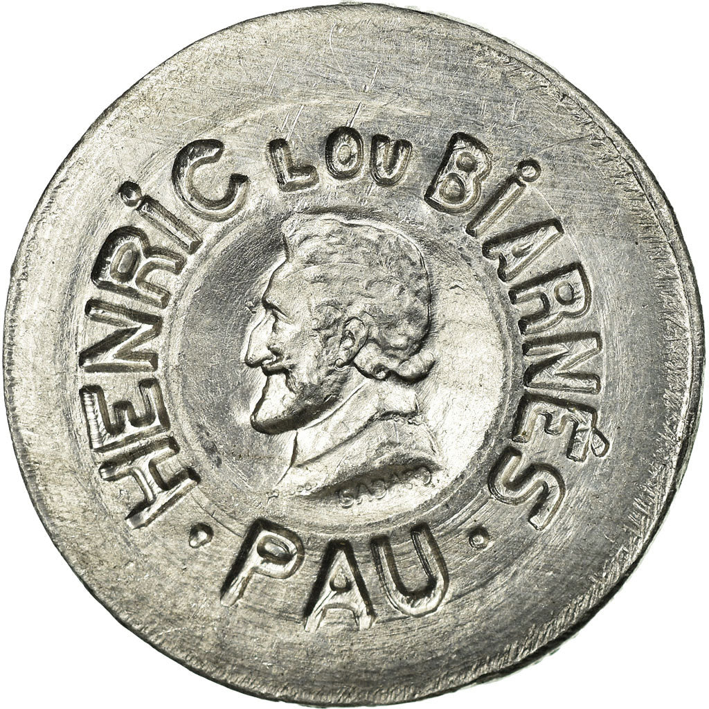 Moneta, Francia, Henri lou Biarnes, Pau, 10 Centimes, BB+, Rame, Elie:10.4
