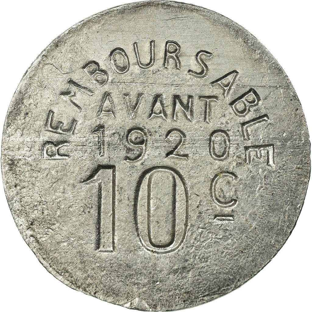 Moneta, Francia, Henri lou Biarnes, Pau, 10 Centimes, BB+, Rame, Elie:10.4
