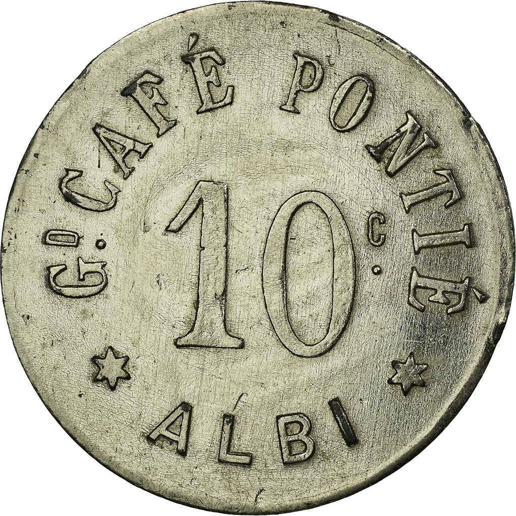 Münze, Frankreich, Grand Café PONTIE, Albi, 10 Centimes, SS+, Nickel plated
