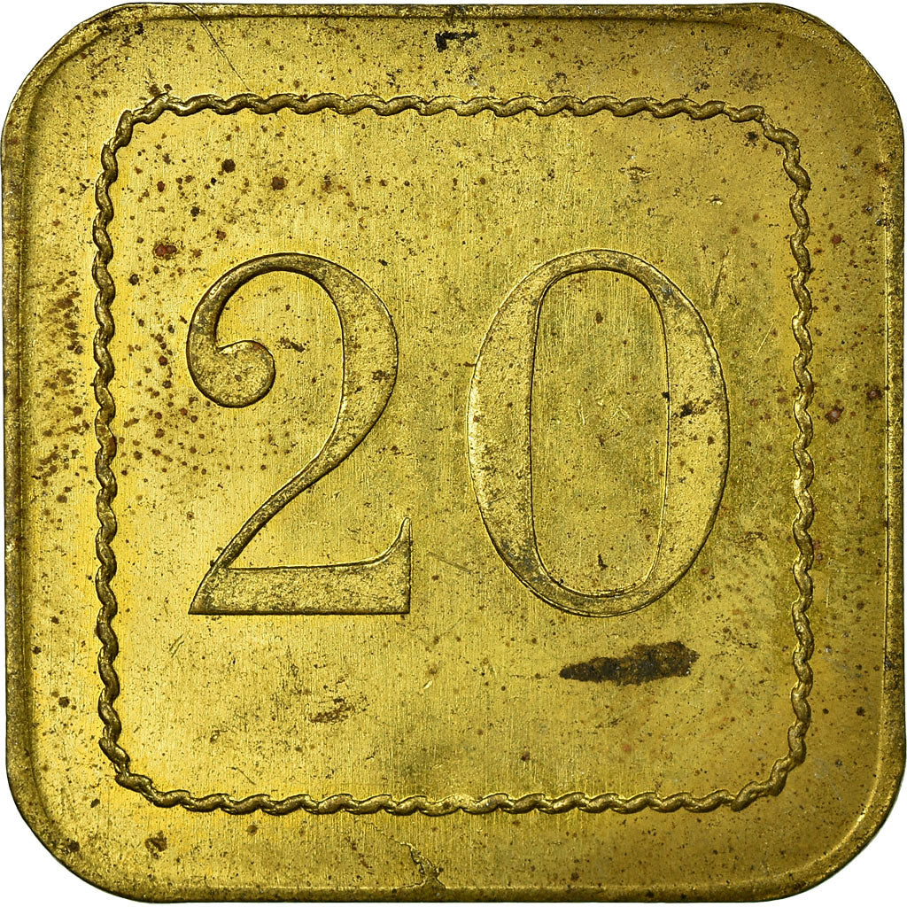 Moneta, Francja, Grande Taverne, Nancy, 20 Centimes, Undated, AU(55-58)