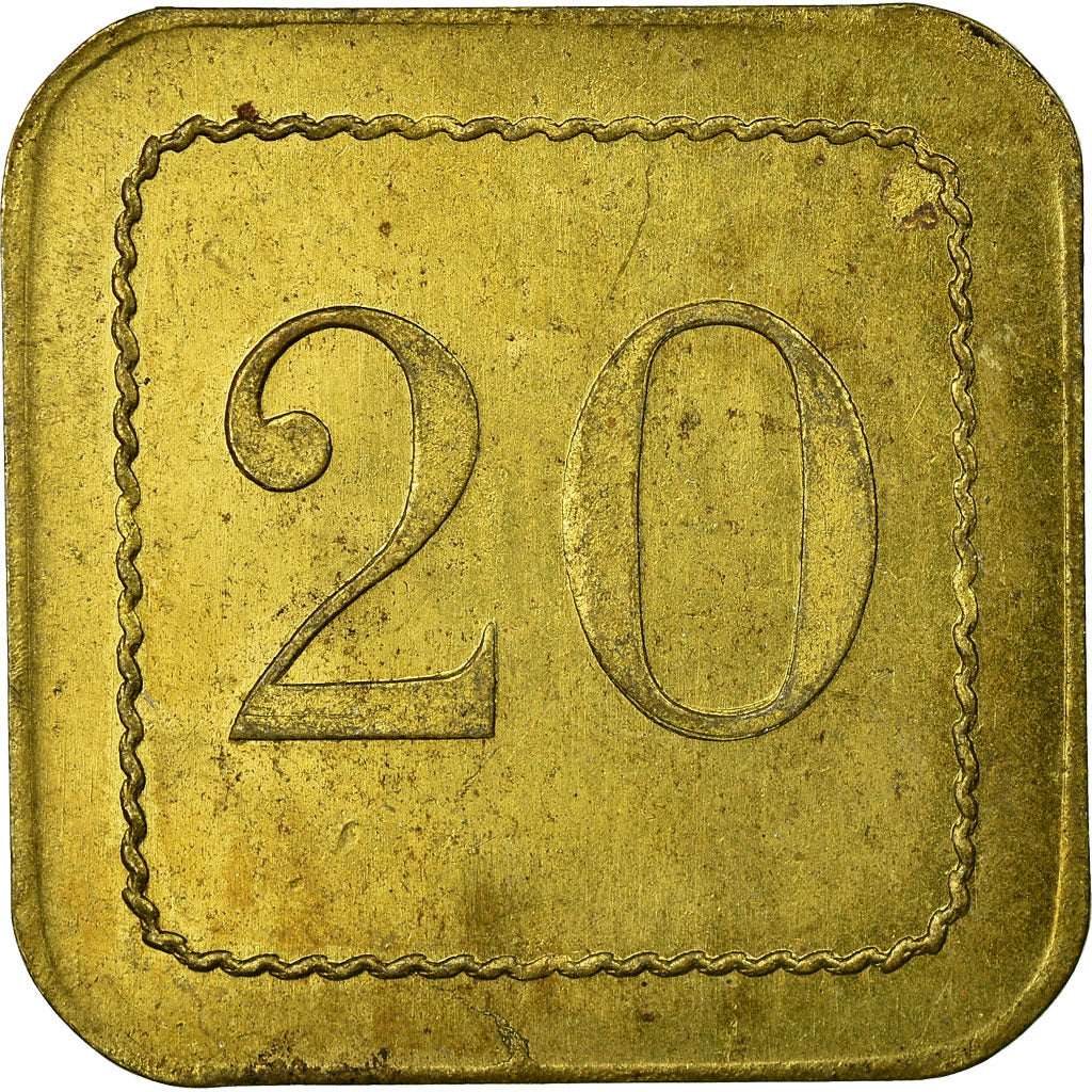 Coin, France, Grande Taverne, Nancy, 20 Centimes, AU(55-58), Brass, Elie:115.1