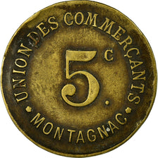 Coin, France, Union des Commerçants, Montagnac, 5 Centimes, EF(40-45), Brass