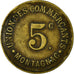 Coin, France, Union des Commerçants, Montagnac, 5 Centimes, EF(40-45), Brass