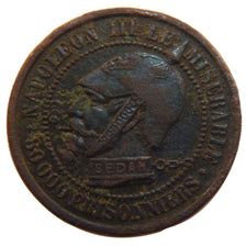 FRANCE, 5 Centimes, 1870, EF(40-45), Bronze, 7.50